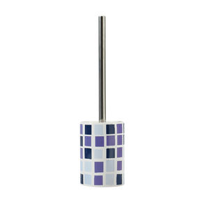 Soporte para escobilla de baño con base de cerámica, mosaico azul, 37 cm de altura, 9,5 cm de ancho, 9,5 cm de profundidad - Product Image 2