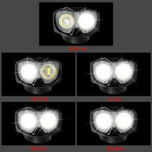 ไฟจักรยาน LED ไฟหน้า 4 โหมดแบบชาร์จไฟได้กันน้ำพร้อมแตรสำหรับการขี่จักรยานกลางแจ้ง - Product Image 1