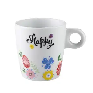 Geburtstag wünscht Keramik weiße Tassen kreative Keramik becher mit Blumenmuster