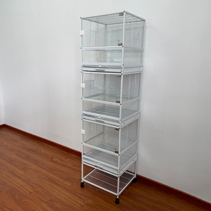 <span class=keywords><strong>Cage</strong></span> à oiseaux moderne classique 2025 en acier inoxydable et <span class=keywords><strong>verre</strong></span> avec motif solide et design respirant pour oiseaux de petite à moyenne taille - Product Image 1