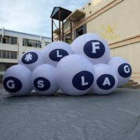 Ballon nuage gonflable de 6 m de long pour la décoration de scène, combinaison de ballons gonflables avec lettres pour les activités sportives