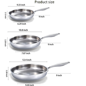 No Coating Saute <b>Pan</b> Gas <b>Induction</b> Compatible Home Cooking Cookware Set Triply Stainless Steel Frying <b>Pan</b> - Product Image 3