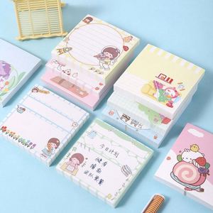 4pcs Cute <b>Memo</b> <b>Pads</b> Cartoon Non-Sticky Sticky Notes No Glue Thick Creative Notebooks Elementary School Students Girls Study - Product Image 1
