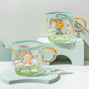 Schönes Design Glas becher Stapelbare Glas Kaffeetasse Boro silikat beheizte Glas becher für Kaffee Tee <span class=keywords><strong>Milch</strong></span> - Product Image 6