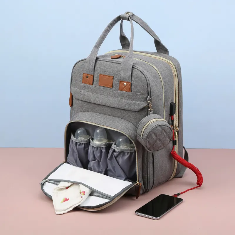 Holesale-Bolsa de pañales para bebé, mochila de viaje de gran capacidad para mamá, bolso de pañales personalizado para bebé