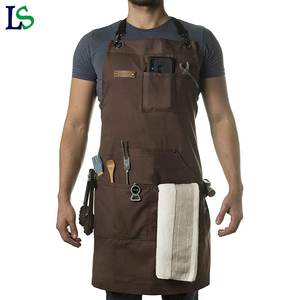 <span class=keywords><strong>Professionnel</strong></span> Ménage Salon <span class=keywords><strong>Travail</strong></span> Uniforme Sans Manches Coton Toile Bar Noir Poches <span class=keywords><strong>Tablier</strong></span> Avec Logo Personnalisé - Product Image 6