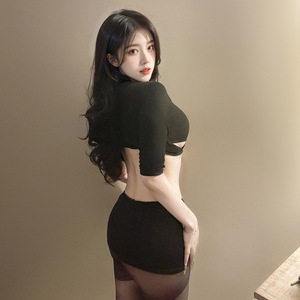 Ensemble de lingerie Lemon Story, uniforme sexy de secrétaire, costume de jeu de rôle 8794, jupe en polyester pour femmes, thème carrière - Product Image 1