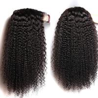 Perruque Lace Front Frisée Kinky Péruvienne en Cheveux Humains 13x4 HD Lace Sans Colle Pré-Pluckée avec Baby Hair pour Femmes Noires