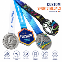 Médailles de finisseur de marathon personnalisées en usine, en alliage de zinc émaillé 3D, pour la course sportive, vente en gros en vrac avec ruban