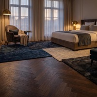 Parquet en bois d'ingénierie de qualité supérieure, Noyer noir, Chêne russe multicouche 14 mm, motif chevrons