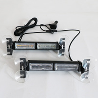 Nuevas Luces Estroboscópicas LED para el Interior del Automóvil, Luces Intermitentes de Emergencia para el Parabrisas, Barra de Luces de Advertencia, Color Ámbar Blanco, Montaje con Ventosas