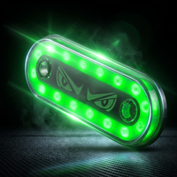 Barre lumineuse LED ovale universelle 5 couleurs (rouge, bleu, vert, ambre, blanc) – Lampe de signalisation d'urgence pour grille de calandre, montage sur pont, camion, SUV, voiture