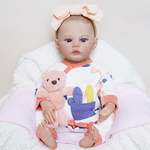 Bébé Reborn Réaliste en Silicone et Vinyle, Cheveux Volumineux, Yeux Clignotants, Pleure, Magnétique, Personnalisable, Unisexe, Jouet Doux de Haute Qualité - Product Image 1