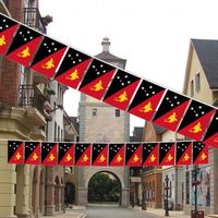 Vente en gros de guirlandes de drapeaux de Papouasie-Nouvelle-Guinée de 5,5 x 8 pouces pour la décoration intérieure et extérieure (20 pièces/ensemble)