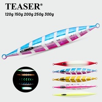 NOUVEAU MAJOR Leurre de pêche au jig lent UV phosphorescent 120g-300g pour eau salée, océan, plage, jigging profond, 5 couleurs