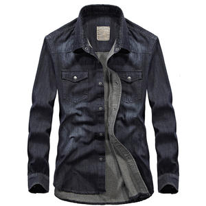 Chaqueta vaquera ajustada de manga larga Vintage para hombre con bolsillos ropa <span class=keywords><strong>Rockabilly</strong></span> teñida de hilo transpirable <span class=keywords><strong>estilo</strong></span> de primavera sostenible - Product Image 2