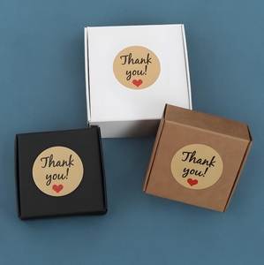 Gracias, fabricantes de impresoras de etiquetado, rollo de <span class=keywords><strong>papel</strong></span> de etiqueta de embalaje de envío redondo privado personalizado para paquete de caja de regalo y comida de flores - Product Image 2