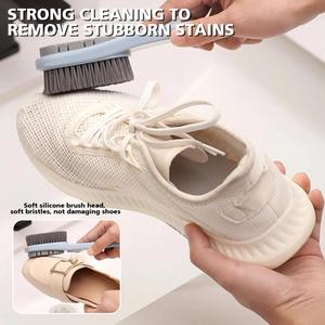 Cepillo de silicona manual de doble cara para zapatos, cerdas suaves, ecológico, mango antideslizante duradero, portátil, impermeable, para limpieza y eliminación de suciedad - Product Image 4