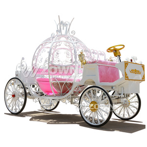 Charrette électrique rétro européenne en forme de citrouille, véhicule touristique sans chevaux en métal pour photographie de mariage, attraction touristique, défilé - Product Image 3