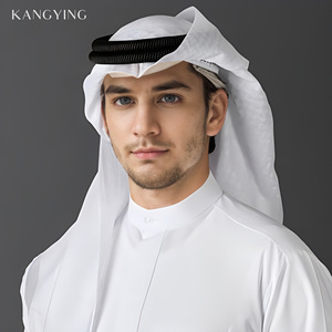 高品质阿拉伯迪拜沙特阿拉伯男士中东头巾Keffiyeh Shemagh 140 * 140厘米大号方形围巾披肩 - Product Image 3