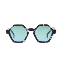 Lunettes de soleil de styliste pour femmes, lunettes de soleil de rivière tortue coquille hexagonale Vintage nouvelle personnalité polygone