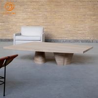 Table basse au design moderne pour salon, mobilier de maison et de loisirs, élégante, minimaliste, base en bois massif brun sur mesure