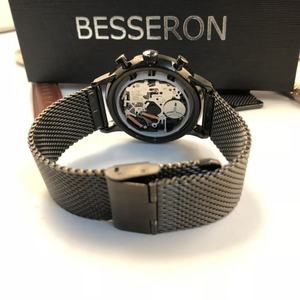 Relojes de Lujo Minimalistas con Grabado, 100 Piezas, Marca Privada, Cronógrafo, Cristal de Cuarzo, Acero Inoxidable, para Hombre, 43mm, Correa de Cocodrilo - Product Image 6