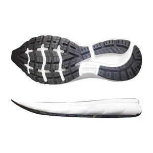 New arrival double color anti-slip running sport shoe sole rubber+EVA+carbon fiber sole for unisex marathon shoes