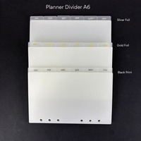 Diviseurs mensuels classiques en plastique mat A6 avec estampage argenté, pages d'index pour planificateur de tableau de bord à onglets pour l'organisation de la planification