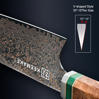 Cuchillo de Chef Japonés KEEMAKE de 8 Pulgadas, Cuchillo Kiritsuke de Acero Damasco de Cobre de 33 Capas de Alta Calidad Japonesa con Mango de Resina con Diseño de León