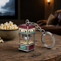 Porte-clés en émail dur personnalisé, appareil de cuisine rétro, machine à pop-corn vintage haut de gamme, cadeau en alliage de zinc, breloque 3D pour les gourmets