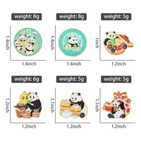 Broches en émail et badges de revers pour sacs à dos, motifs Panda, Hot Pot, Mahjong, Danse du Lion, style dessin animé mignon, cadeaux pour amis