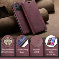 Étui portefeuille magnétique CaseMe en TPU+PU pour Redmi Note 10 4G - Étui rabattable antichoc avec porte-cartes et certification ROHS