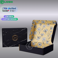 2025 nouvelle tendance noir boîte postale en gros boîtes d'emballage personnalisées mode papier ondulé pliable impression boîtes d'expédition