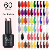 Vernis à ongles couleur personnalisée uv gel set 60pcs/kit manucure nail art salon base et couche de finition vernis uv gel vernis à ongles set