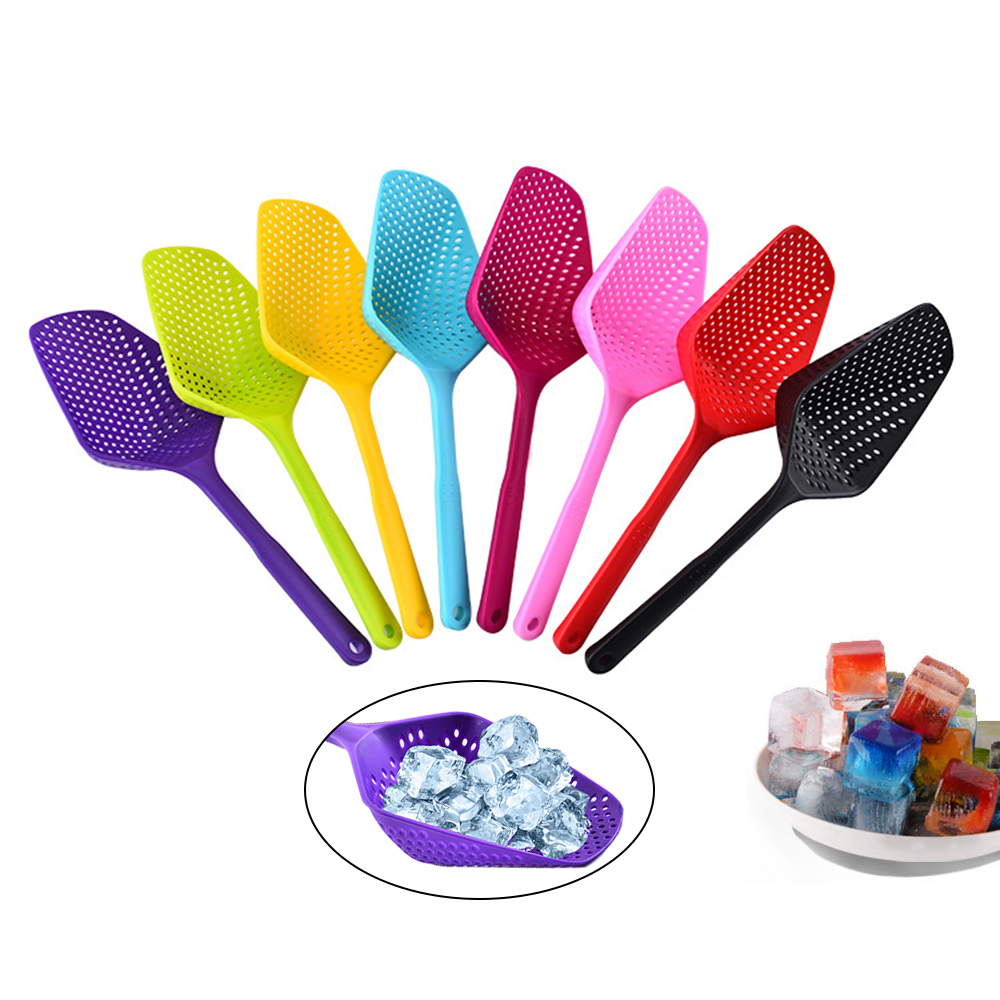 UN3F plástico no-Stick pala de hielo de agua Filtro Colador de Cocina Colador largo UN3F plástico no-Stick pala de hielo de agua Filtro Colador de Cocina Colador largo