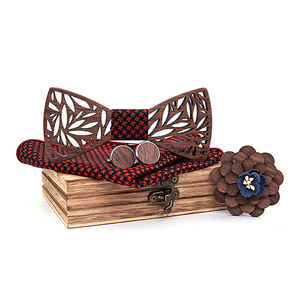 Nœud <span class=keywords><strong>papillon</strong></span> ajouré en <span class=keywords><strong>bois</strong></span> fait main pour homme, boutons de manchette en <span class=keywords><strong>bois</strong></span>, boutonnière et pochette assorties, accessoires de mariage - Product Image 6