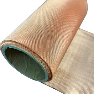 Shielding Red Copper Infused Fabric 99.99% Pure Cooper Woven Wire Mesh For Faraday Cage