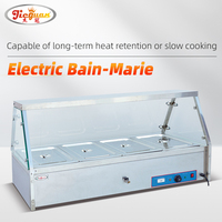 Bain-marie électrique de comptoir 4 bacs, vitrine de présentation, équipement de cuisine de table, best-seller