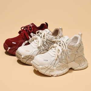 Baskets compensées épaisses pour femmes, style Dad Sneakers, Nouveautés Printemps 2026, Polyvalentes, Tendance, Chaussures de marche respirantes et confortables - Product Image 4