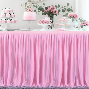 Fournitures d'événement Tulle Tutu Design Jupe de table de fête de mariage Plinthe jetable Décoration pour tables - Product Image 2