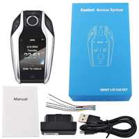 CARQSENG Clé intelligente LCD universelle 12V avec démarrage à distance 433,92 MHz pour voitures, SUV et berlines - Entrée sans clé et démarrage du moteur