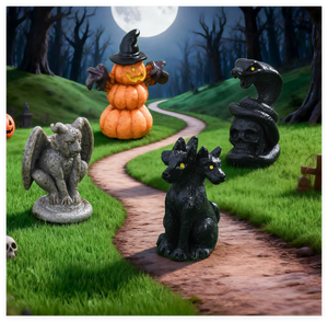 Mini DIY artesanías de resina de Halloween estatuilla de pájaro Castillo de la muerte y fantasma Micro paisaje jardín figuras horribles estilo en miniatura - Product Image 1