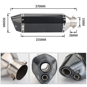 Escape Universal de Acero Inoxidable para Motocicleta 51, Modificado para Kawasaki Forxi Horizon, Gran Cilindrada, Carreras, 370, Hexagonal Pequeño, Scorpio - Product Image 1
