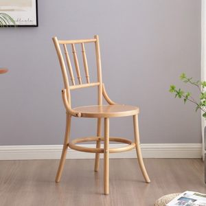 Chaise de salle à manger en bois massif de style nordique, design moderne rétro nostalgique, pour <span class=keywords><strong>restaurant</strong></span> et hôtel - Product Image 4