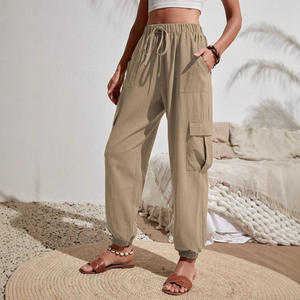 Pantalones de Vestir para Mujer, Estilo Europeo y Estadounidense, Otoño, Color Sólido, Bolsillo Joker, Casual, Cintura Media, Corte Regular - Product Image 5