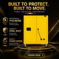 Boîtier de distribution d'énergie portable IP54 en acier SPCC 400x500x250mm, armoire de chantier mobile résistante aux intempéries OEM ODM