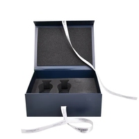 Emballage de bouteille de vin portable de luxe sur mesure, boîtes cadeaux magnétiques en carton rigide de qualité supérieure, gaufrage, éponge