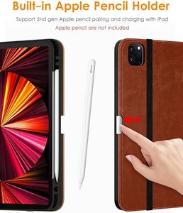 เคสป้องกันสำหรับ iPad Pro 11นิ้ว4/3/<span class=keywords><strong>2</strong></span>/1 Gen ฝาพับหนัง PU แบบพรีเมี่ยมพร้อมสายคล้องมือมุมมองที่หลากหลาย - Product Image 4
