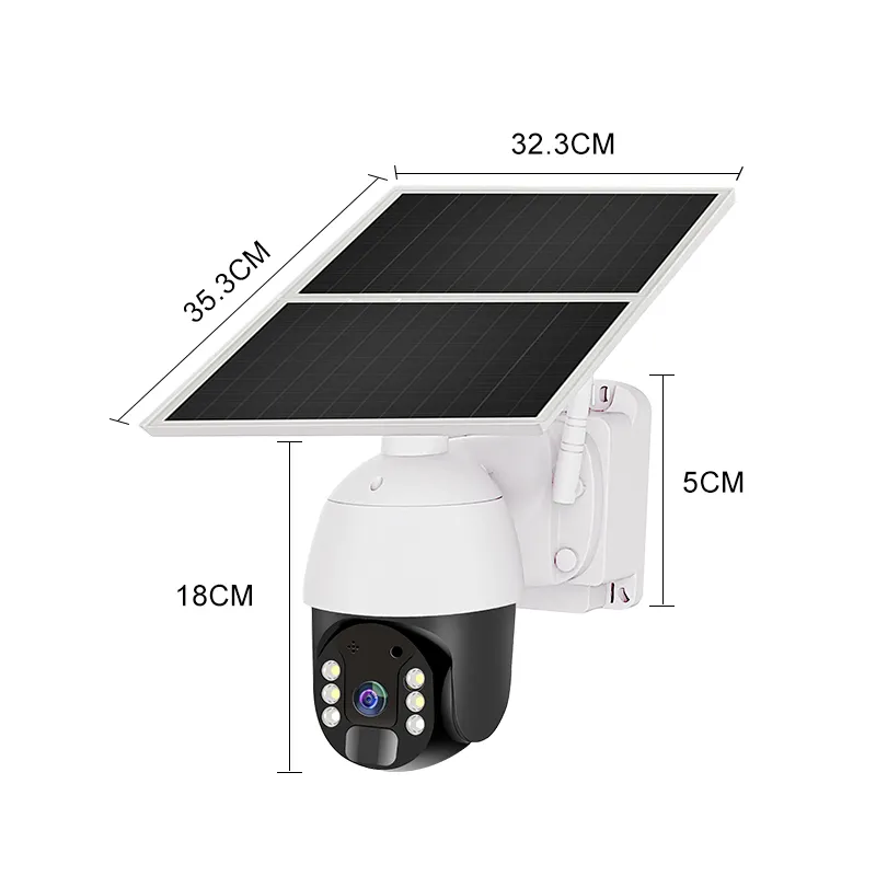 Camera Ptz Năng Lượng Mặt Trời 20W Bảng Điều Khiển Năng Lượng Mặt Trời 24 Giờ Ghi Âm Tiêu Thụ Điện Năng Thấp 4G Camera Không Dây Chạy Bằng Năng Lượng Mặt Trời